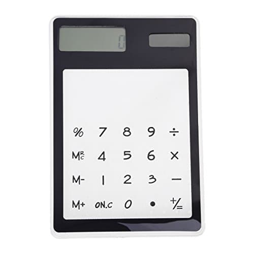 Desk Solar Transparent Touch Calculator 8 figures (BLACK)