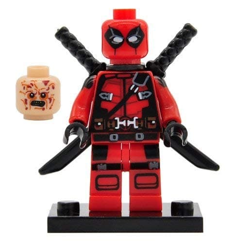 Super War Deadppol Minifigure 2 Face Action Figure with Weapons