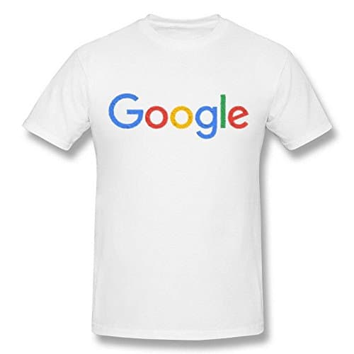 Google New Logo Pleated Effect White TShirt for Men by iDesign Art