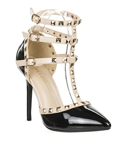 Pointy Toe T Strap Dorsay Gladiator Sandal Studded Pump ADORA-64-55