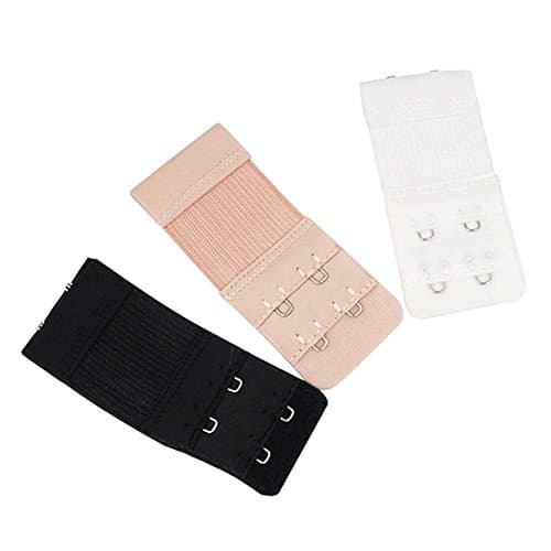 3pcs Back Bra Extenders Strap Extension 2 Hooks 3 Colors CAOZ Color:White Size:2 Hooks