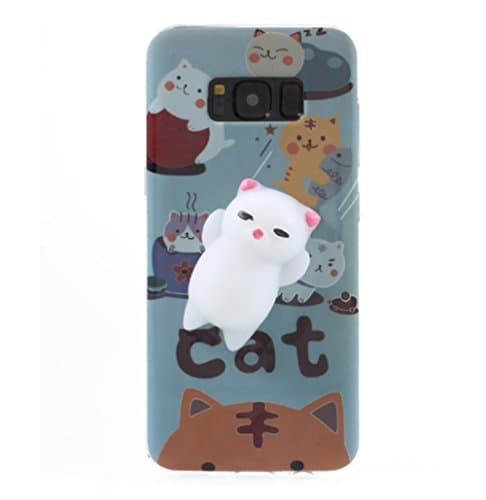 Ybetter Samsung Galaxy S8 Plus Novel Squishy Case Phone Cover, Kawaii 3D Cute Soft Silicone Cat Toy on Back for Release Stress Protective Phone Case for Samsung Galaxy S8 Plus