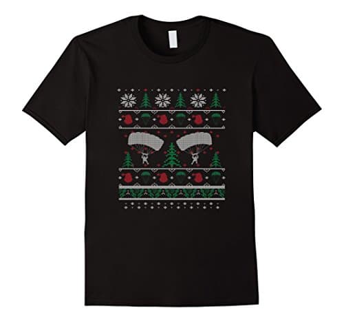 Mens xmas-skydiving Tshirt XL Black