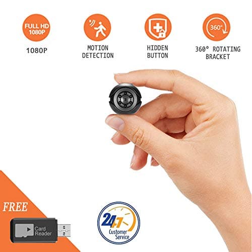 Mini Hidden Camera Yilutong HD 1080P Spy Secret Security Camera Nanny Cam Portable Video Recorder with Night Vision,Motion Detection and Loop Recording for Home Car (Support 32G SD card,NOT INCLUDE)