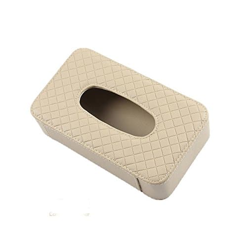 Comfspo Leather Tissue Box With Button For Cars Tissue Cover Box Case Holder for Home Office Car Automotive