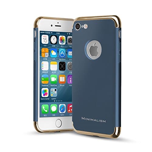 iPhone 7 Case, MINIMALISM 3 in 1 Electroplate Frame Anti-Scratch Shockproof Matte Premium Design Coated Surface with Excellent Grip Case for iPhone 7 (4.7"), Blue