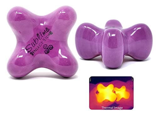 Sublime (Amethyst)(Single) Synergy Stone - Contoured Hot Stone Massage Tool - Relaxing and Therapeutic for Neck, Back, Legs, Feet - Ultra-Smooth for Massage on Skin with Oil or Over Clothes
