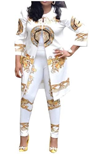 Highisa Women's Floral Print Open Front Blazer OL Office 2 Piece Sets