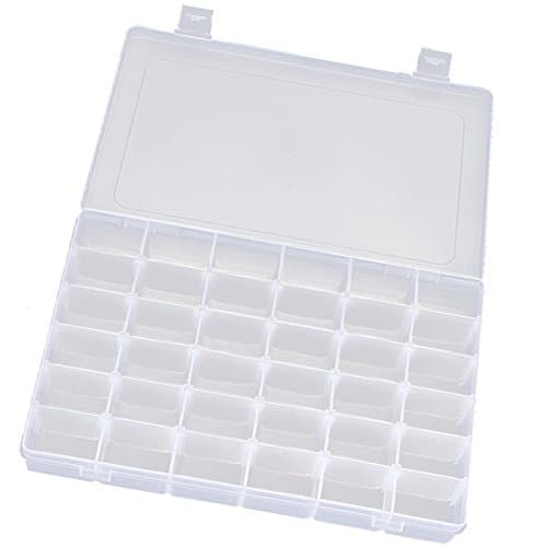 Jewelry Box Organizer Storage Container with Adjustable Dividers - Clear Plastic - 36 Grids