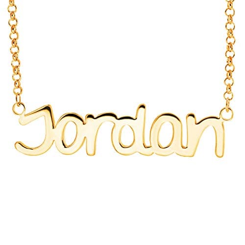 Personalized Sterling Silver/Gold/Rose Gold Name Plate Necklace Customized with Any Initials Letters -Gifts for Baby,Women,Girl,Mother