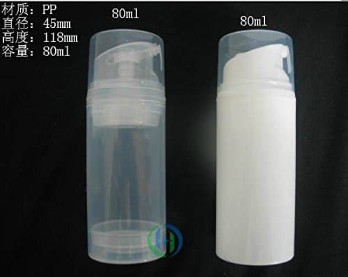 12/lot 80ml Airless Pump Plastic Bottle,80ml Airless Lotion pp Bottle,30ml,50ml,100ml,120ml,150ml is Available (White)
