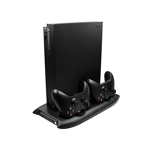 Xbox One X Cooling Fan / Vertical Stand, Controller Charger, Rayvol Vertical Stand Cooler Controller Charging Station with 4 USB Ports for Xbox One X
