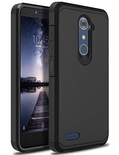 ZTE ZMAX Pro Case, ZTE Zmax Duo LTE Case, ZTE Blade X Max Case, OTOONE [Slim] Dual Layer Heavy Duty Protection Silicone Matte Cover for ZTE Grand X Max 2 Without Built in Screen Protector (Black)