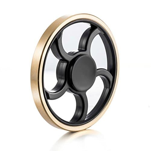 REXWAY Hand Spinner, Spins for 5 Minutes Max, 360 Anti-Anxiety EDC Fidget Spinner Toy -Perfect for ADD, ADHD, Anxiety, and Autism Adult&amp; Children (Black Brass)