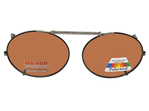 Sunglass Rage Oval Polarized Amber Clip on Sunglasses