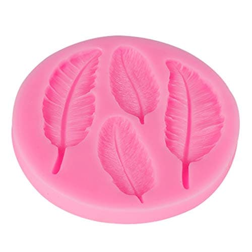 Comomingo 3D Liquid Silicone Mold Feather Lace Shape Cake Baking Molds Decoration Tool Fondant Mould Chocolate Candy DIY Kitchen Tools