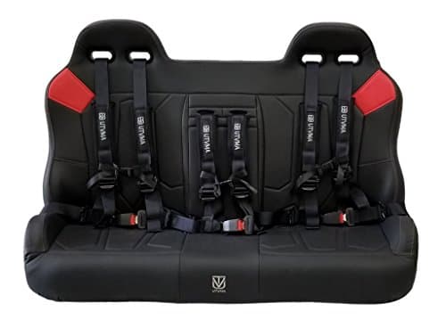 Polaris General 4 1000 Black w Red patch Rear Bench seat By UTV Mountain General4RearBenchseat