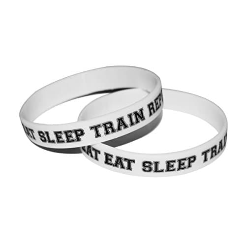 Inspirational "EAT SLEEP TRAIN REPEAT" Rubber Training Workout Crossfit Fitspo Fitness Bracelets Silicone Gym Wristbands (1 Piece)