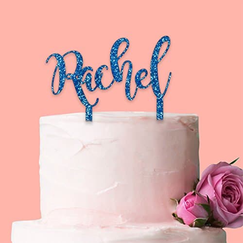 Fancy Pants Store Personalised Name Only Cake Topper: Blue Glitter Acrylic