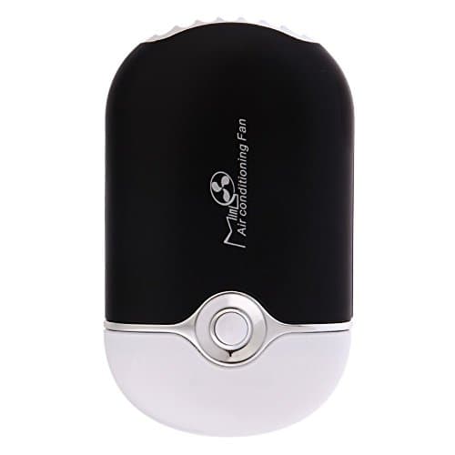 Allyseed Awakingdemi Mini Personal Fan Portable USB Rechargeable Mini Bladeless Handheld Air Conditioning Fan Bladeless Portable Refrigeration Fans with Stand Sports Cooling Fan (Blue) (Black)