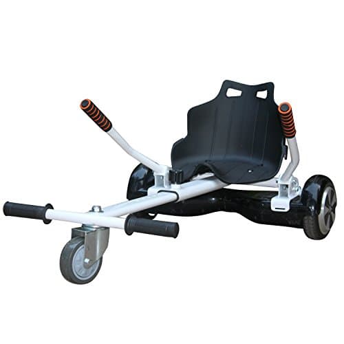 Adjustable Cool Mini Kart, Perfect fit 6.5, 8, 10 inch Hoverboard, New Innovative Concepts for Two Wheel Smart Electric Balancing Scooter (White)