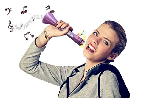 Liibot Rechargeable Handheld Microphone, Portable Wireless Karaoke Mic With Bluetooth Speakers and TF Card Plays Multiple Function KTV Machine for Smartphone, Tablet and PC--Pink