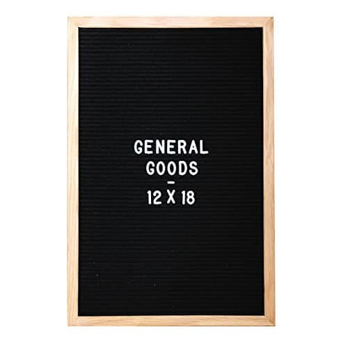 Changeable Letter Board &amp; Letter Set with Oak Frame, Black Felt, 12X18 inches