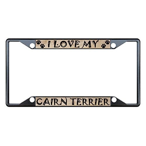 License Plate Covers CAIRN TERRIER Dog Black License Plate Frame Tag Holder Four Holes