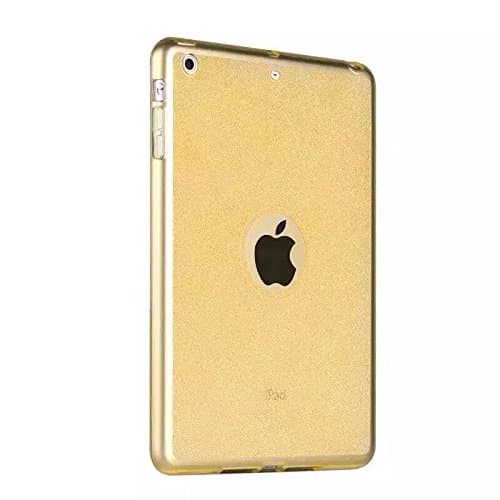 Ceslysun iPad Mini 4 7.9" Case Shiny Sparkle Glitter Bling Case Clear Soft TPU Transparent Gel Silicone Bumper Tab Case[Scratch Resistant] Skin Cover for Apple iPad Mini 4 7.9" (Orange)