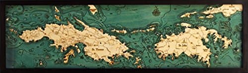 St. Thomas/St. John, U.S. Virgin Islands 3-D Nautical 13.5" x 43"
