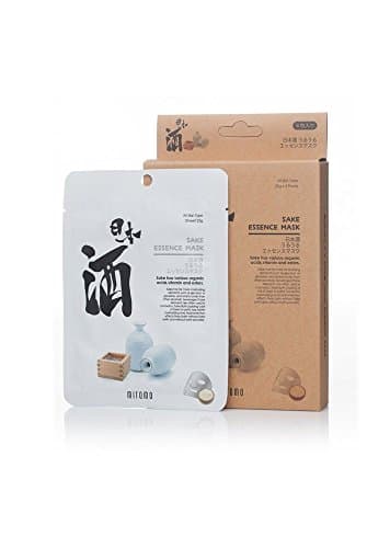 MITOMO Uruuru Face Sheet Mask High Quality. Made in Japan. Pack of 4 (25g x 4) (Sake)