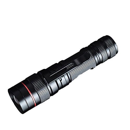 Pocket Brightness Dimmable 3 Modes Retractable Waterproof 350LM Flashlight Black