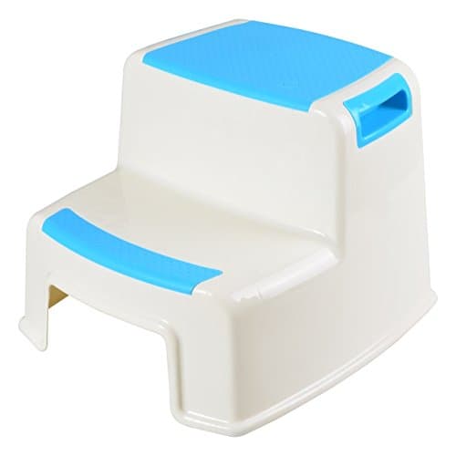 Ripple Stream 2 Step Safty Stool for Toddler Baby Potty Training, 250-Pound Capacity, Premium Child Stepping Stool with Anti-Slip, Textured Surface (Blue)