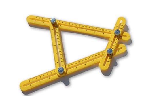 MROIG Template Tool Angle Finder Measuring Tool (Yellow) - Perfect for Hanging Tile, Laying out Brick Patios or Tile Floors, Cutting Difficult Angles, Stones &amp; More - Includes Storage Bag by MROIG