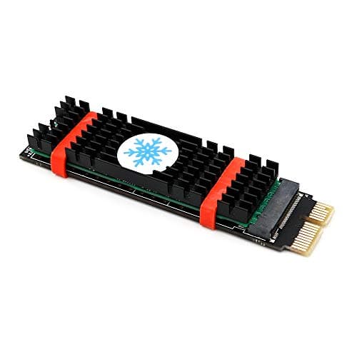 NGFF(M.2) nvme M Key SSD to PCI- E 1X Adapter Heatsink(Vertical Installation) (Black)