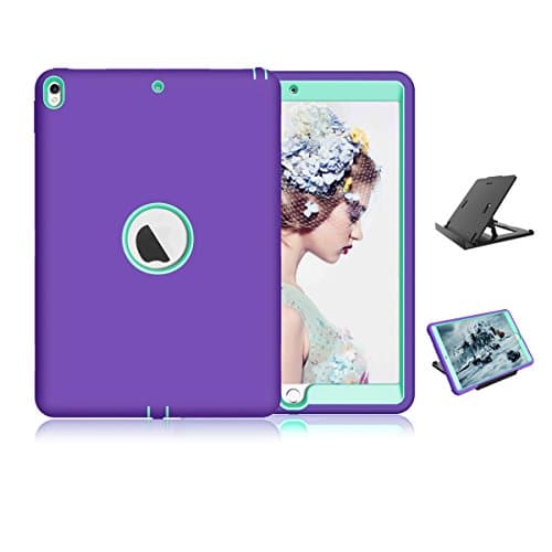 TIMSAM iPad Pro 10.5 inch Case, [Heavy Duty] High Impact Hybrid Drop Proof Armor Defender Protection Case Built With Stand for Apple iPad Pro 10.5 Inch 2017 (Purple)