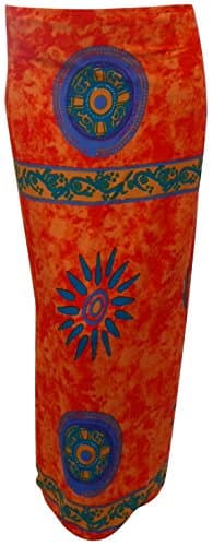 Womens Summer Solstice Sarong Wrap (Long, Orange)