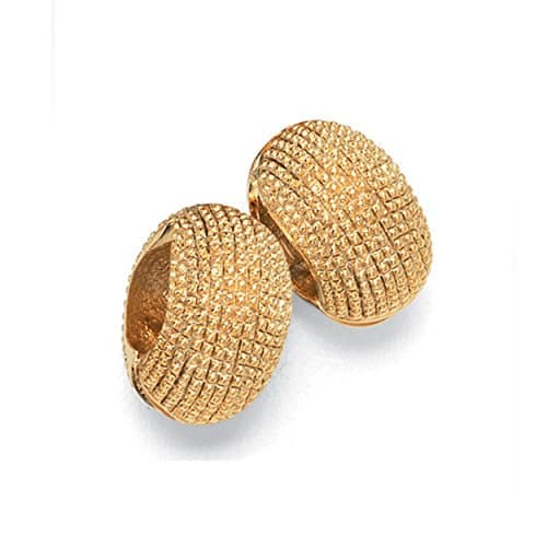 Gold Tone Large Caviar Reversible Hugs