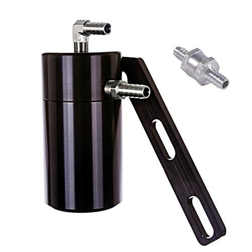 Elite Engineering Standard PCV Oil Catch Can & Hardware with Nickel Hose Barb Fittings, Check Valve & Clamps for 2008-2013 Corvette LS3 - BLACK