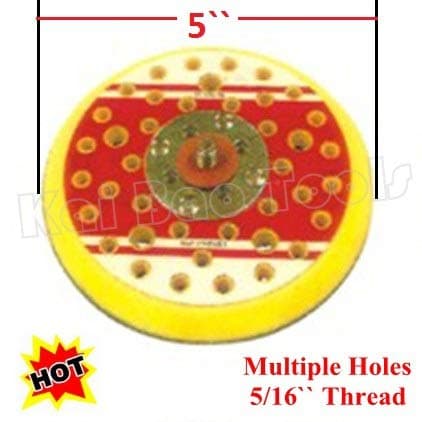 Lysee 5inch Sanding Pad Multiple Holes 125mm Backing Pad Multi Hole Abrasive Sander Disc Pad Hook and Loop 5/16 for Air Polisher