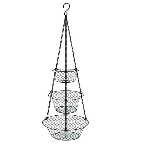 Three-Tier Wire Fruit Basket Hanging Basket And Organizer, Vegetable Container