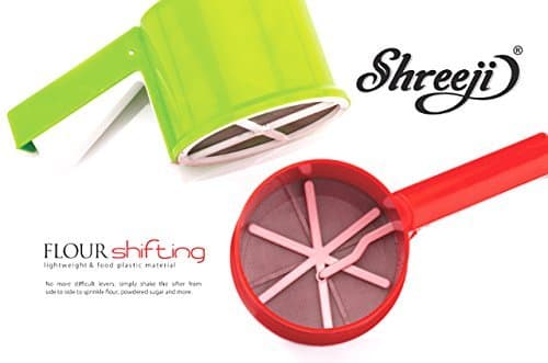 Shreeji Red and Green Plastic Flour Shifting Strainer