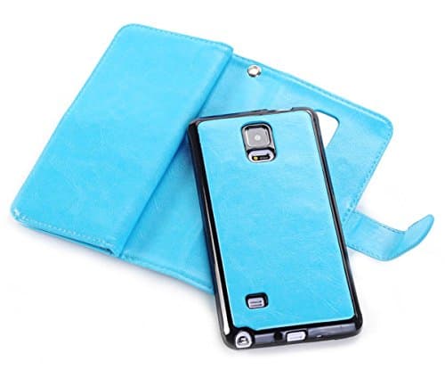 For Note 4 Case, LIBERWILL [9 Card Slot] PU Leather Wallet Case 2 in 1 Magnetic Detachable [Soft TPU Phone Holder] Money Purse Back Cover Flip Case For Samsung Galaxy Note 4 IV BLUE (Blue/NOTE4)