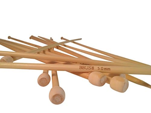 Bamboo Knitting Needles; 13.75" long; 1 set of 2 straight needles (US8, UK6, 5.0mm)