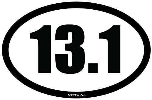 Motvia 13.1 Half Marathon Oval Car Magnet