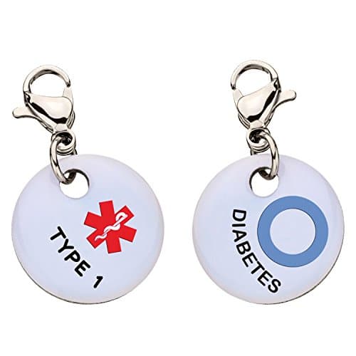 Diabetes Type 1 Blue Circle Snap-On Bracelet Charm-Parent (Stainless Steel)