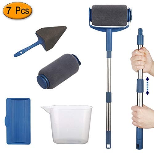 TTMOW Updated Roller Brush Kit Multifunctional Universal Paint Tools Set for House, School and Office Painting (7 PCS)