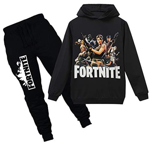 DIVAND For-tnite Hoodies,Unisex Hooded Sweatshirt 3D Printed Pullover Hoodie,Black,140CM [Energy Class A]