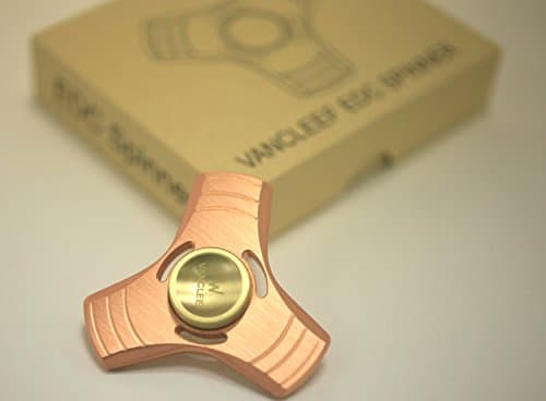 Vancleef EDC Hand Fidget Spinner Toy Made With Premium Quality Durable Brass, Shockproof, High Speed, Silent and Smooth, Spins Up to 5 Minutes, Helpful for ADD, ADHD, and Anxiety (Rose Gold)