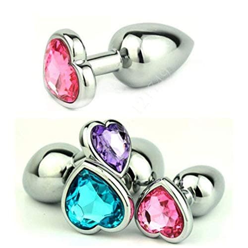 IUHBN Tshirt Būtt Play Plug Mini Size Heart Shaped Stainless Steel Crystal Anál Plug Jewelry Būtt Plug Anál Sexc Toys for Couples,Transparent